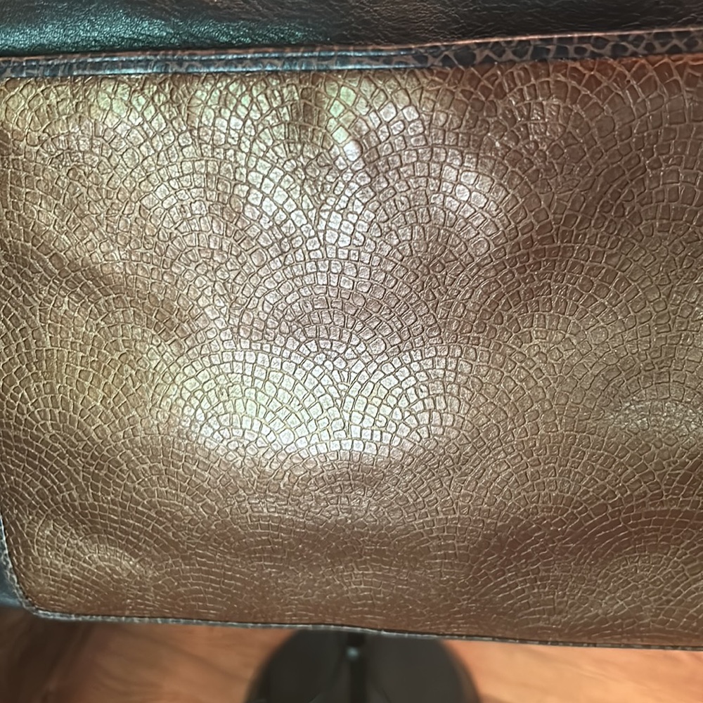 Susan Gail Black/Metallic Leather and Multi Textured Vintage Leather Bag - Picture 3 of 14